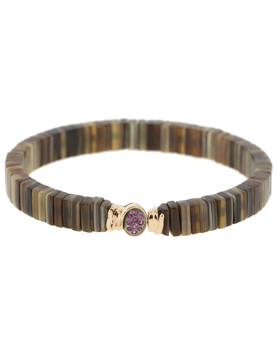 FEDERICA RETTORE-Blond Zebu Horn Pink Sapphire Bracelet-ROSE GOLD