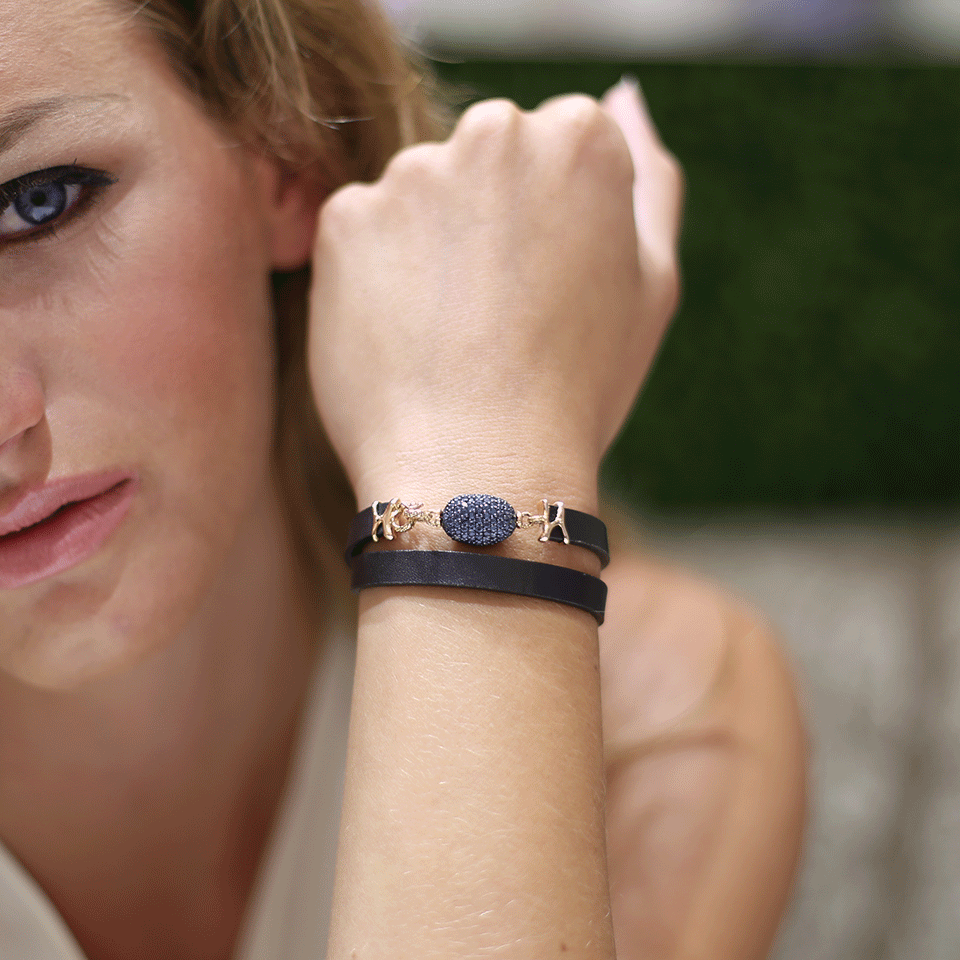 FEDERICA RETTORE-Blue Sapphire Wrap Bracelet-ROSE GOLD