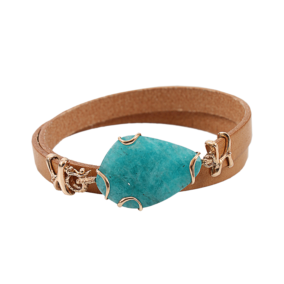 FEDERICA RETTORE-Flat Cut Amazonite Bracelet-ROSE GOLD