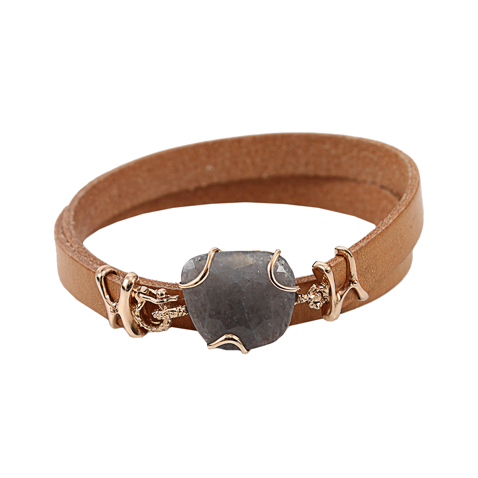 FEDERICA RETTORE-Flat Cut Gray Iolite Bracelet-ROSE GOLD