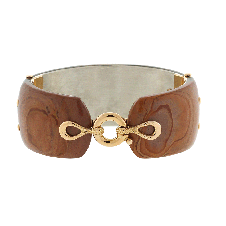 FEDERICA RETTORE-Gea Light Blue And Orange Jasper Bracelet-ROSE GOLD