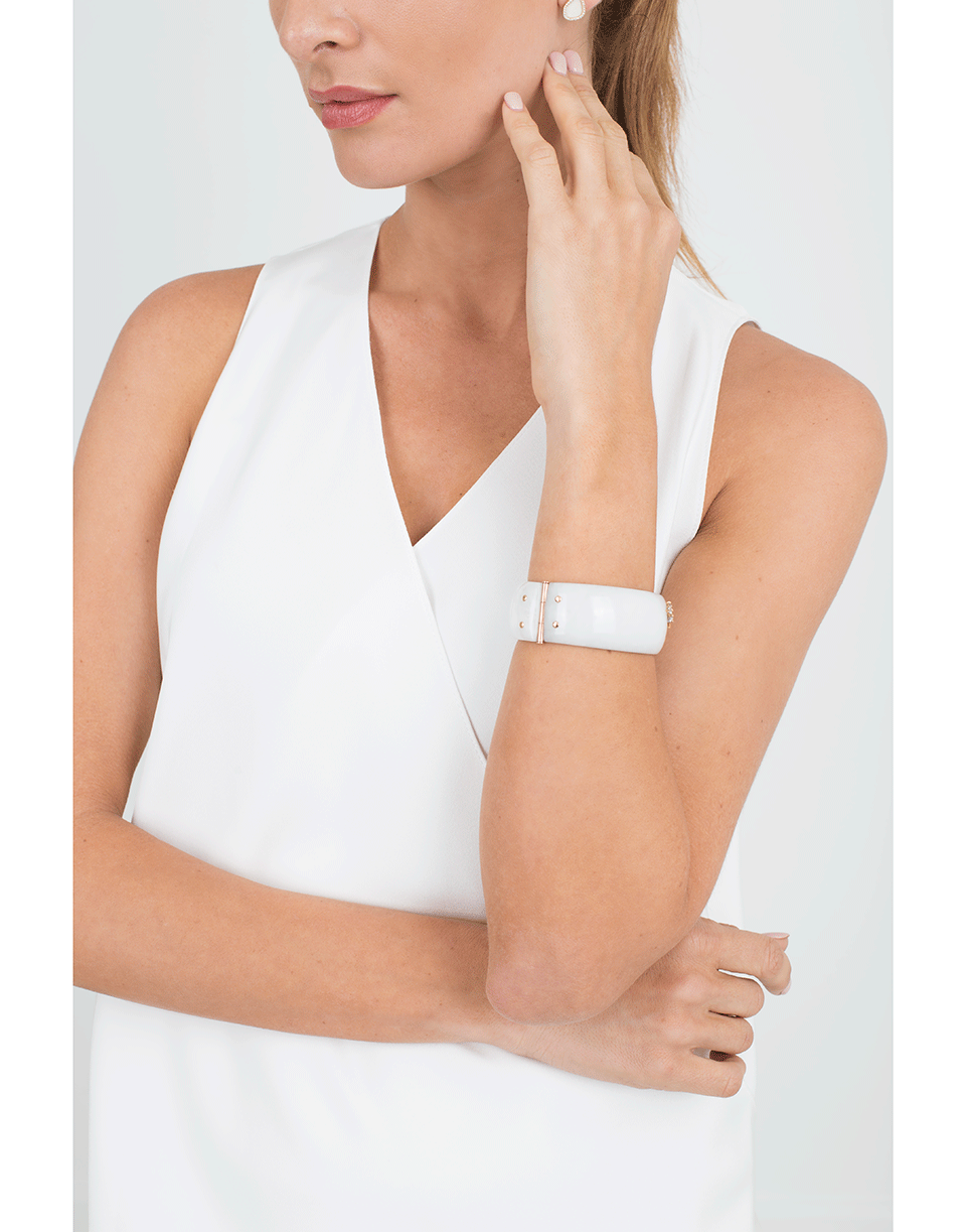 FEDERICA RETTORE-Gea Milky Quartz Cuff-ROSE GOLD