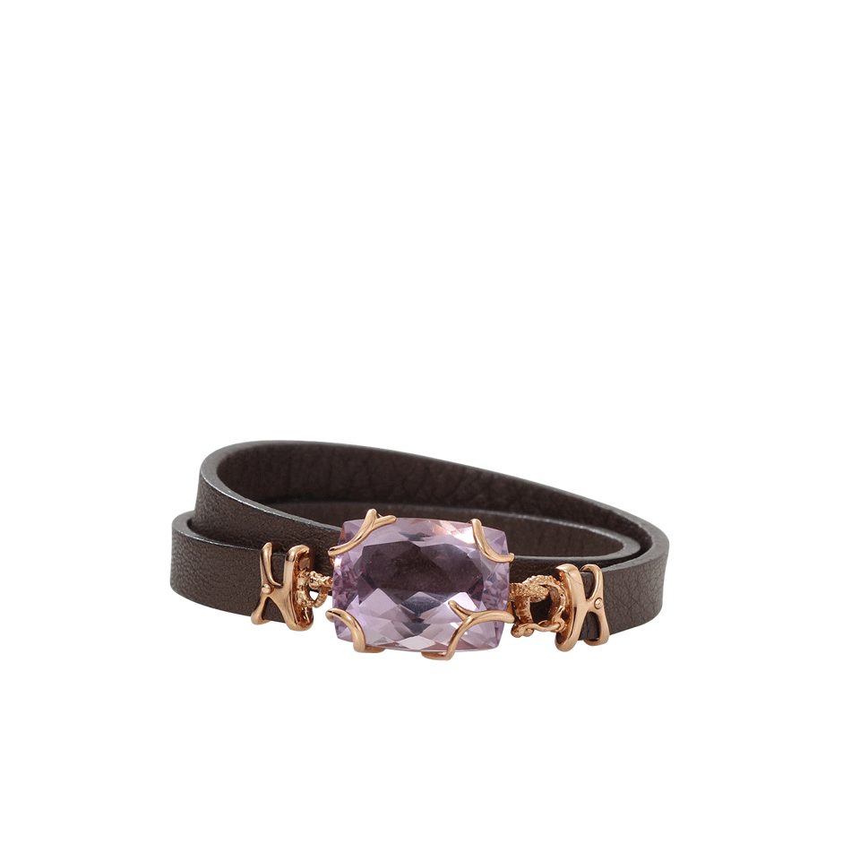 FEDERICA RETTORE-Gemma Amethyst Wrap Bracelet-ROSE GOLD