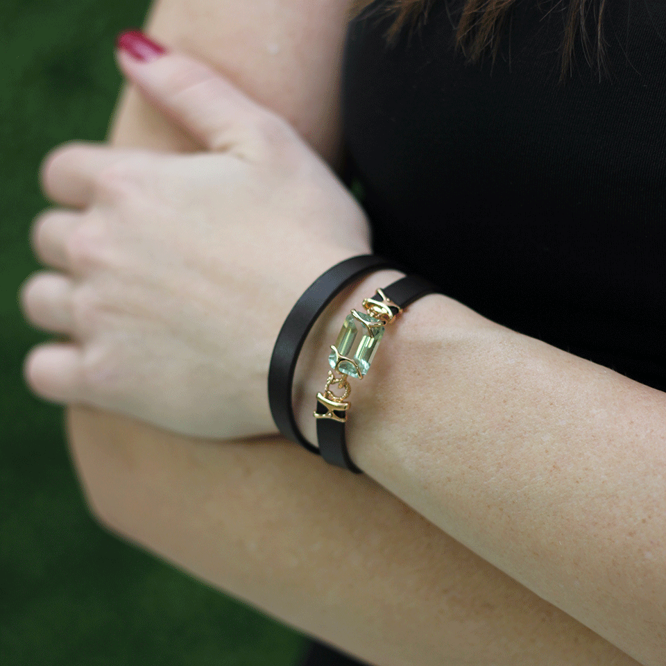 FEDERICA RETTORE-Gemma Prasiolite Wrap Bracelet-ROSE GOLD