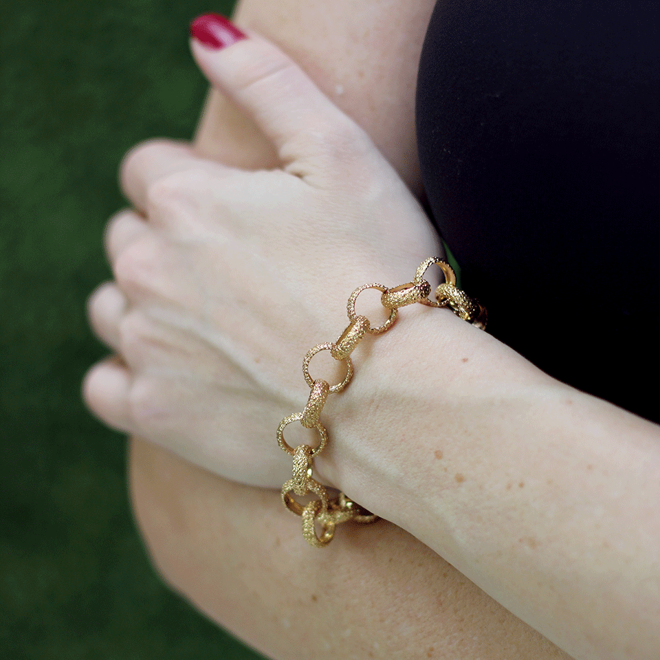 FEDERICA RETTORE-Gold Link Bracelet-ROSE GOLD