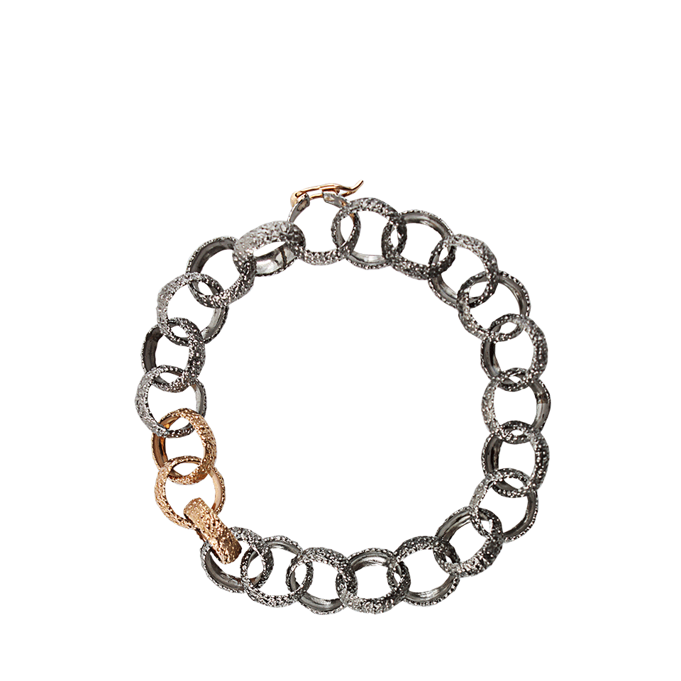 FEDERICA RETTORE-Gun Barrel Stainless Steel Link Bracelet-ROSE GOLD