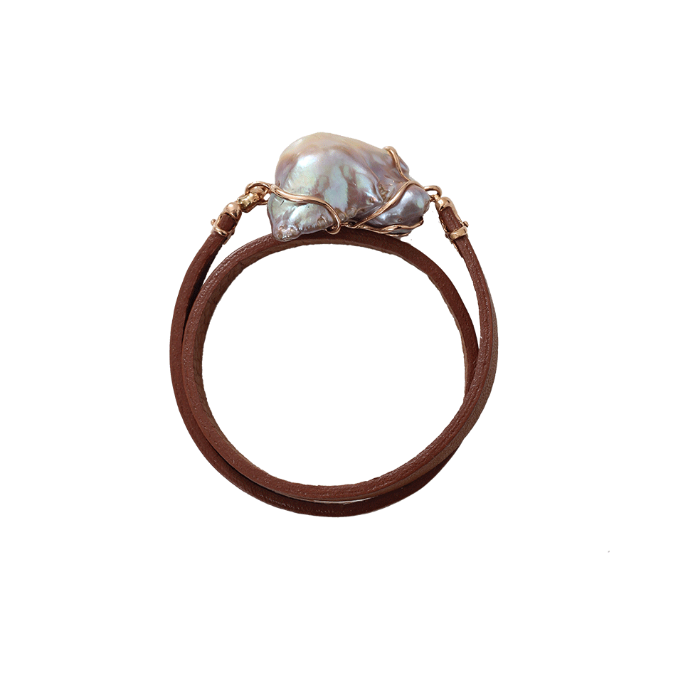 FEDERICA RETTORE-Luce Pearl Wrap Bracelet-ROSE GOLD
