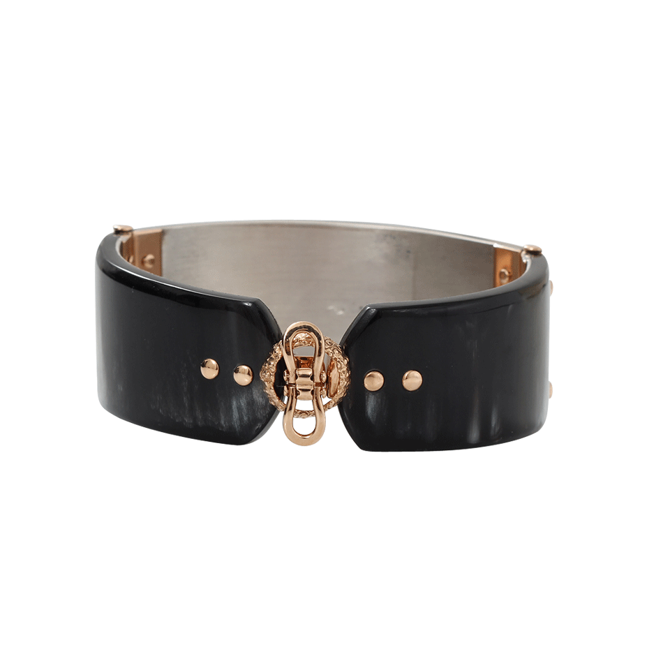 FEDERICA RETTORE-Melange Black Zebu Horn Cuff-ROSE GOLD
