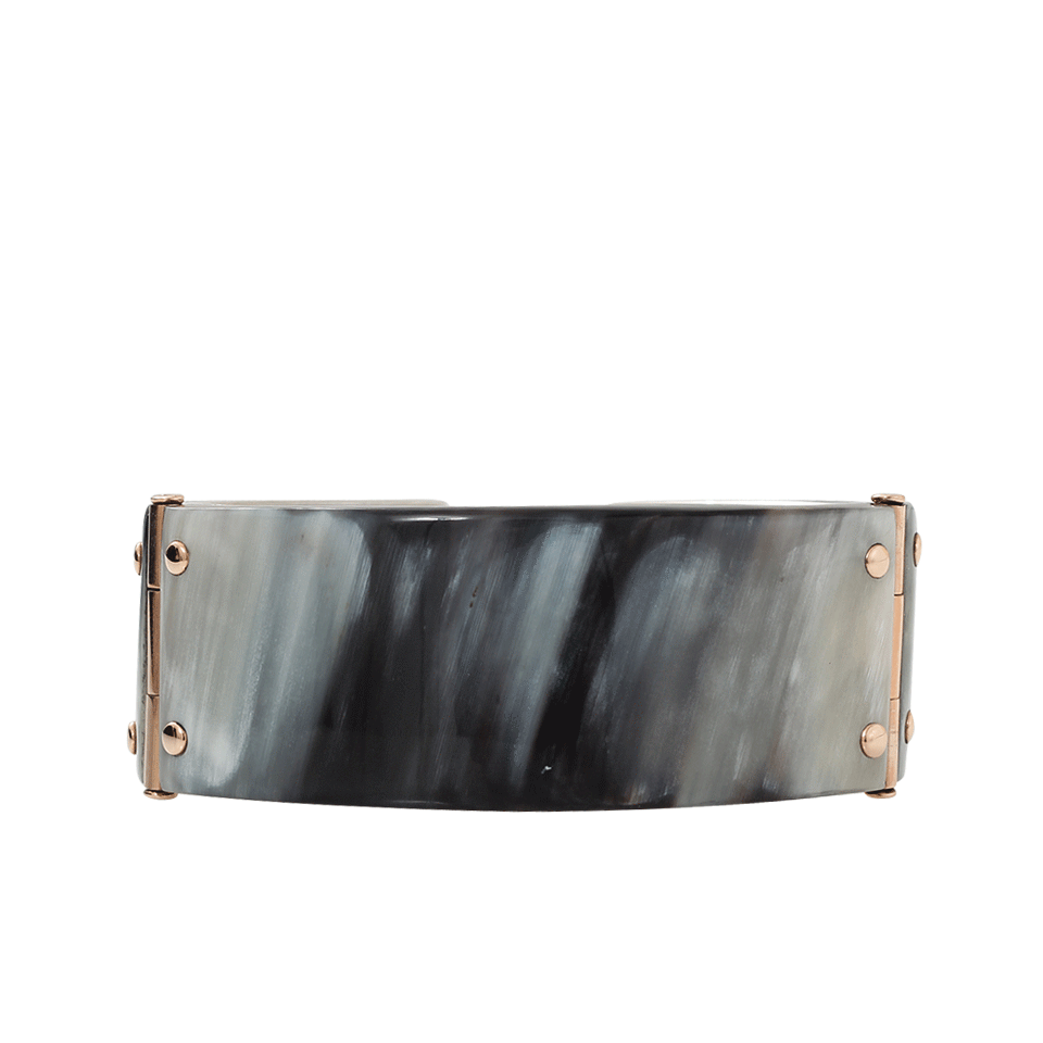 FEDERICA RETTORE-Melange Black Zebu Horn Cuff-ROSE GOLD