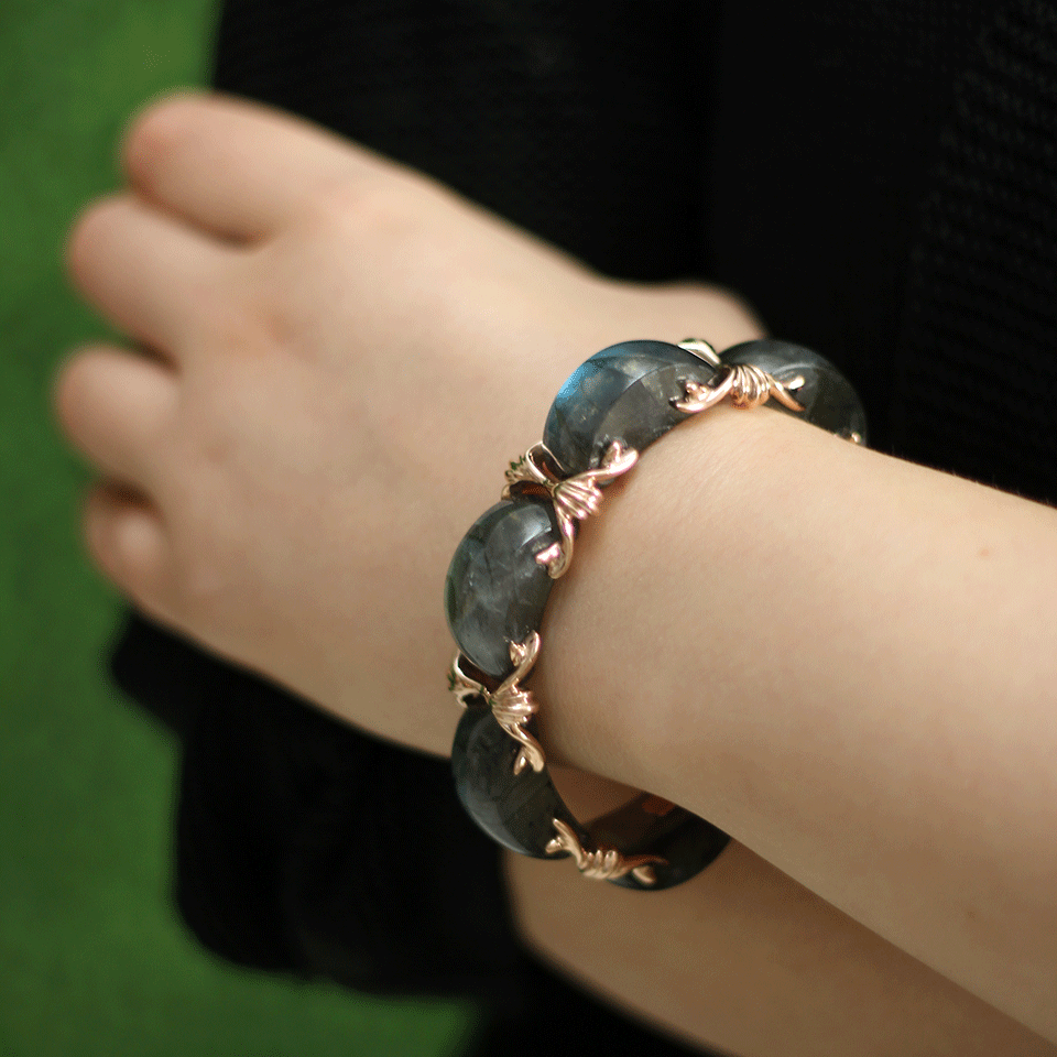 FEDERICA RETTORE-Nodo D'Amore Labradorite Bracelet-ROSE GOLD