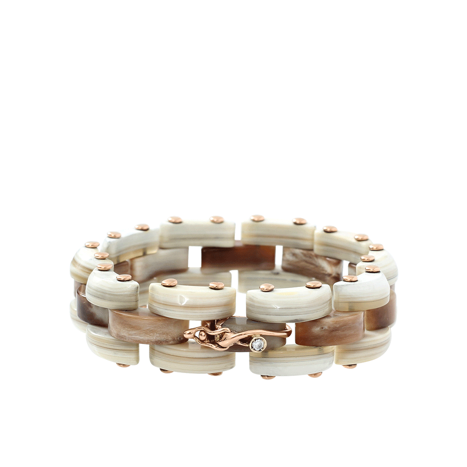 FEDERICA RETTORE-Nodo D'Amore Melange Zebu Horn Bracelet-ROSE GOLD
