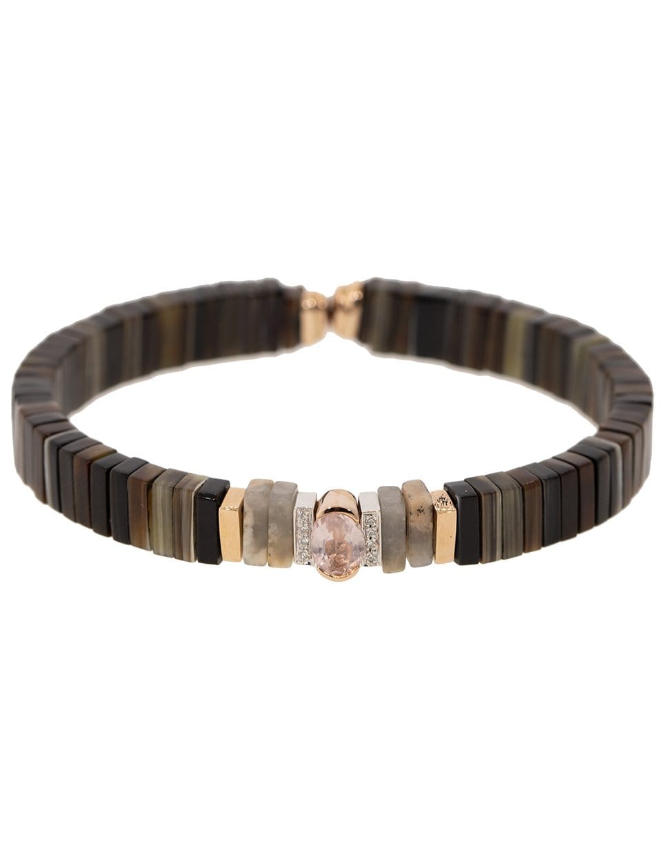 FEDERICA RETTORE-Pop Horn Pink Quartz, Diamond, and Zebu Horn Bracelet-ROSE GOLD
