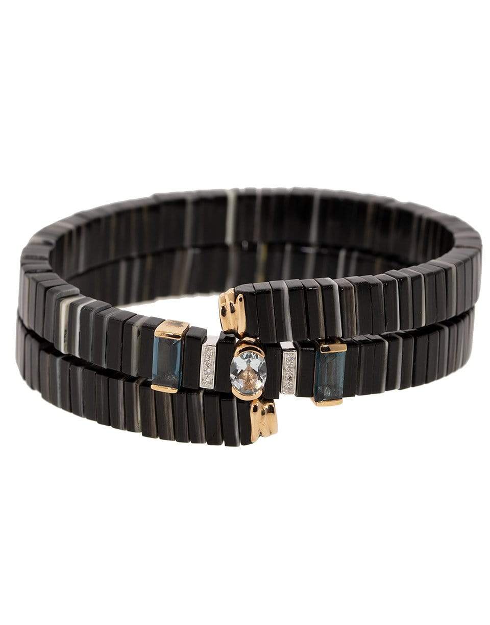 FEDERICA RETTORE-Pop Horn Topaz, Aquamarine, and Zebu Horn Bracelet-ROSE GOLD