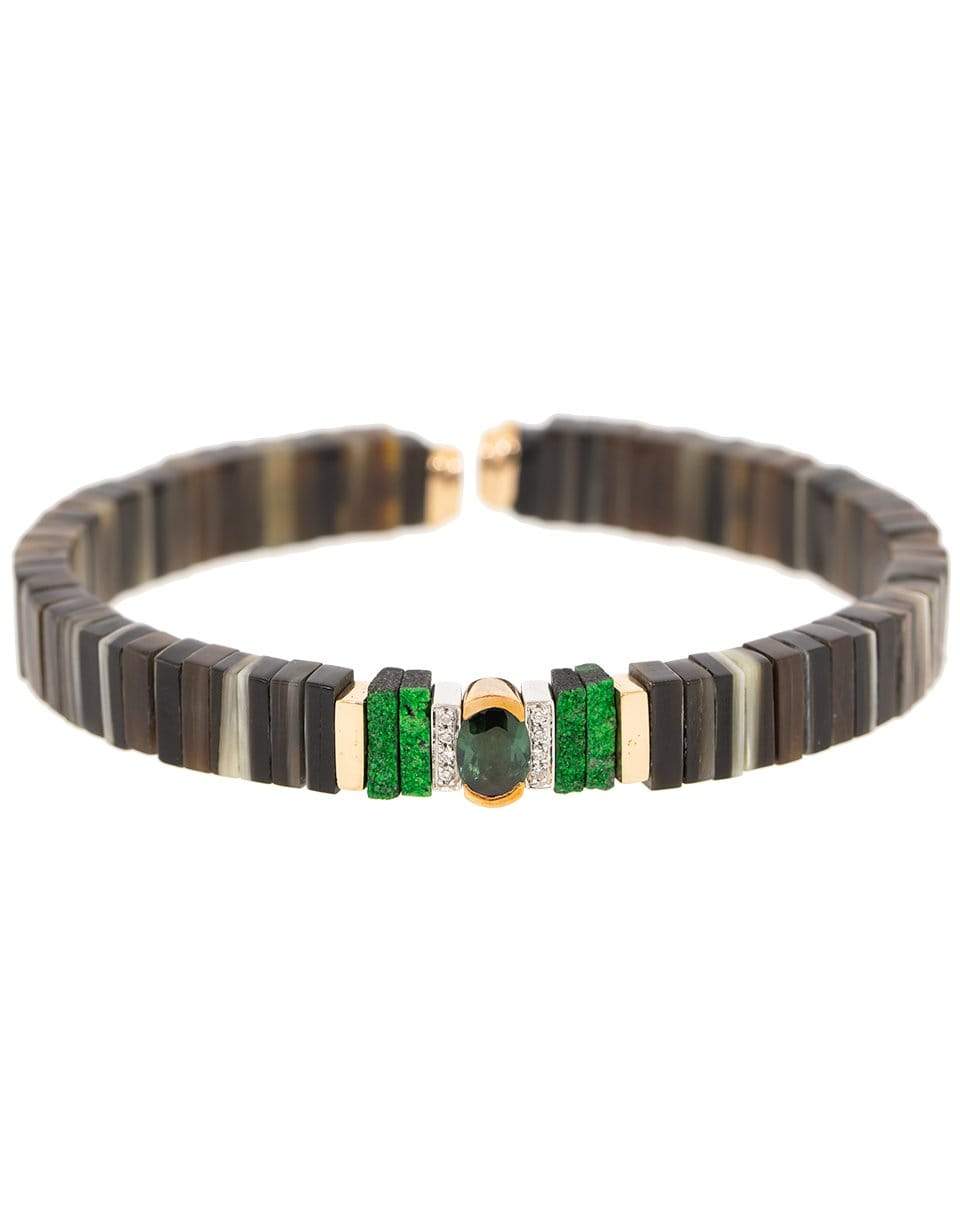 FEDERICA RETTORE-Pop Zebu Horn and Green Tourmaline Bracelet-ROSE GOLD