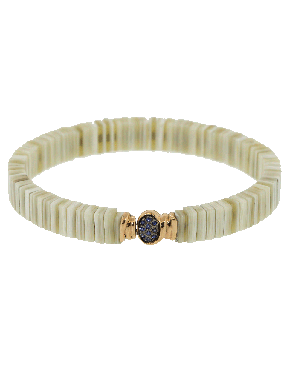 FEDERICA RETTORE-White Zebu Horn Blue Sapphire Bracelet-ROSE GOLD