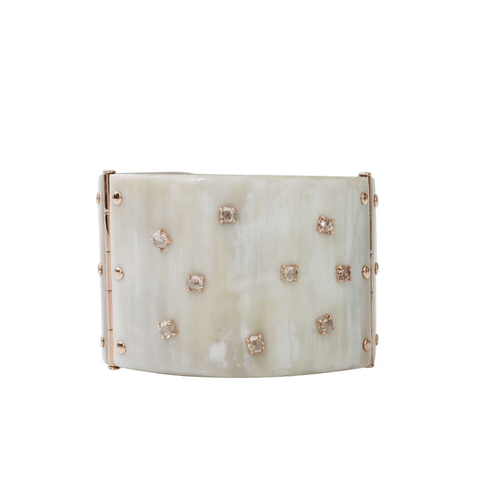 FEDERICA RETTORE-White Zebu Horn Cuff-ROSE GOLD