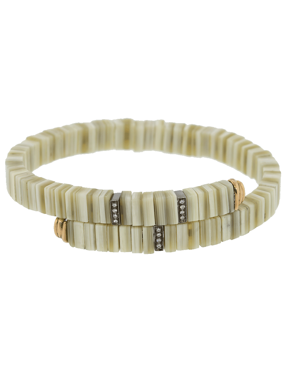 FEDERICA RETTORE-White Zebu Horn Diamond Bracelet-ROSE GOLD