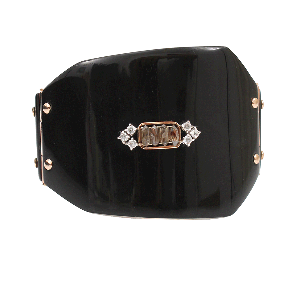 FEDERICA RETTORE-Melange Black Zebu Horn Cuff Bracelet-ROSE GOLD