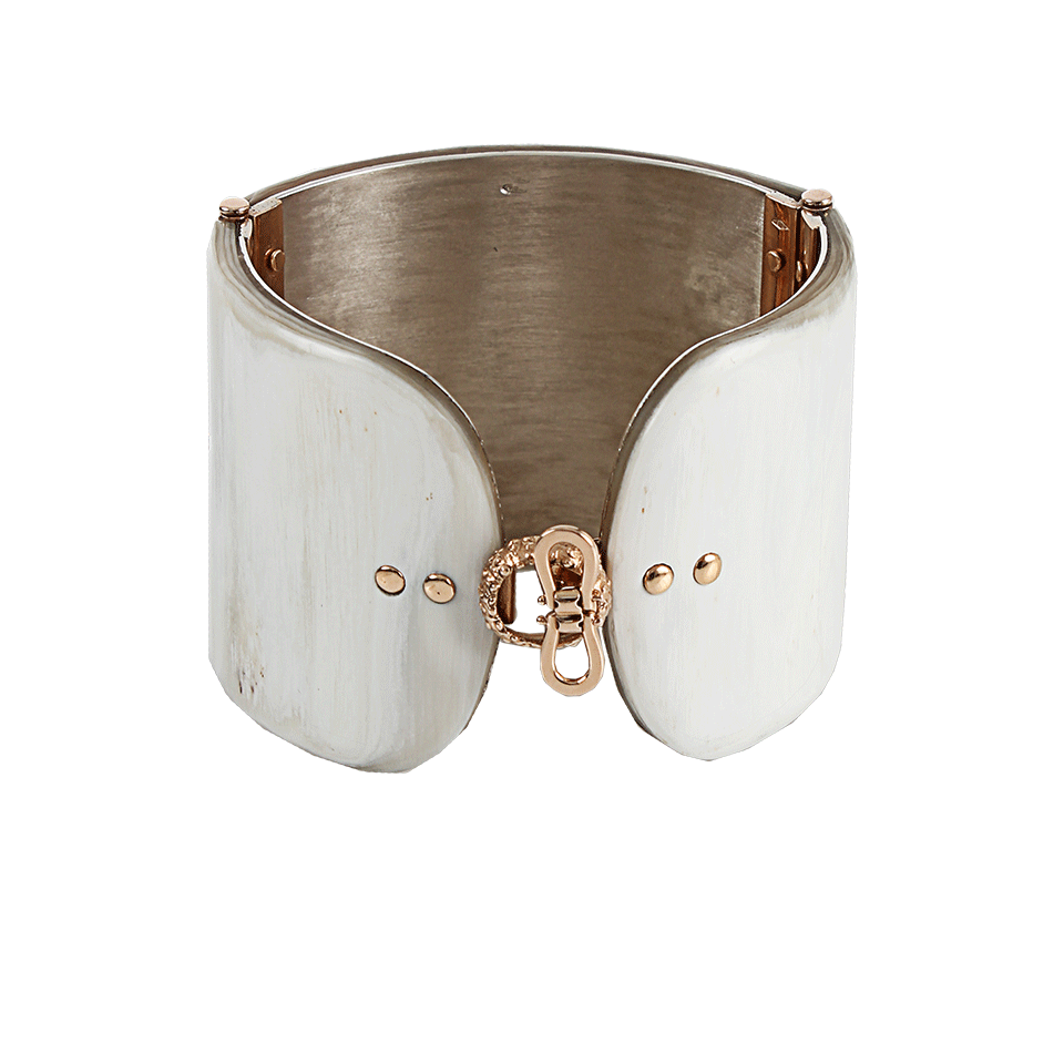 FEDERICA RETTORE-Melange White Zebu Horn Cuff-ROSE GOLD