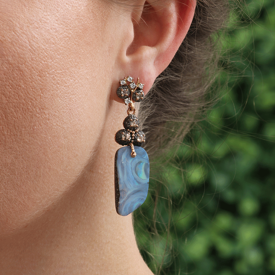 FEDERICA RETTORE-Afrodite Earrings With Boulder Opal-ROSE GOLD