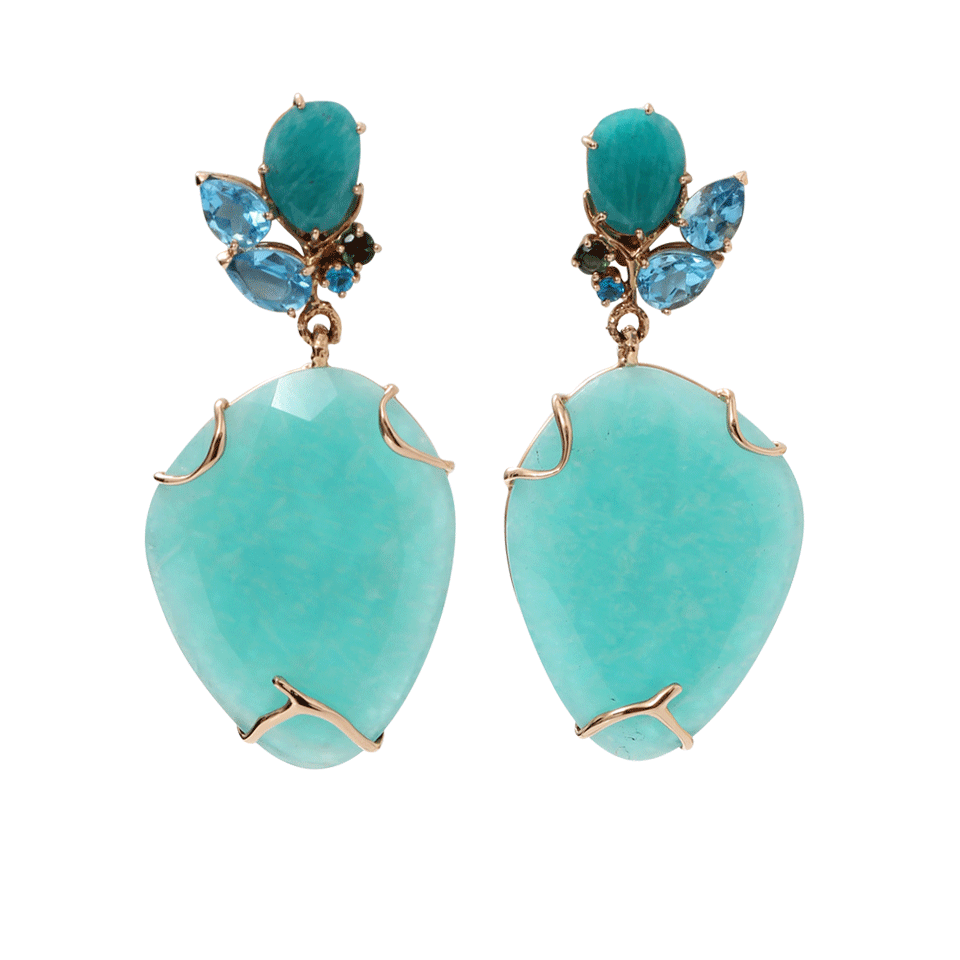 FEDERICA RETTORE-Amazonite And Topaz Earrings-ROSE GOLD