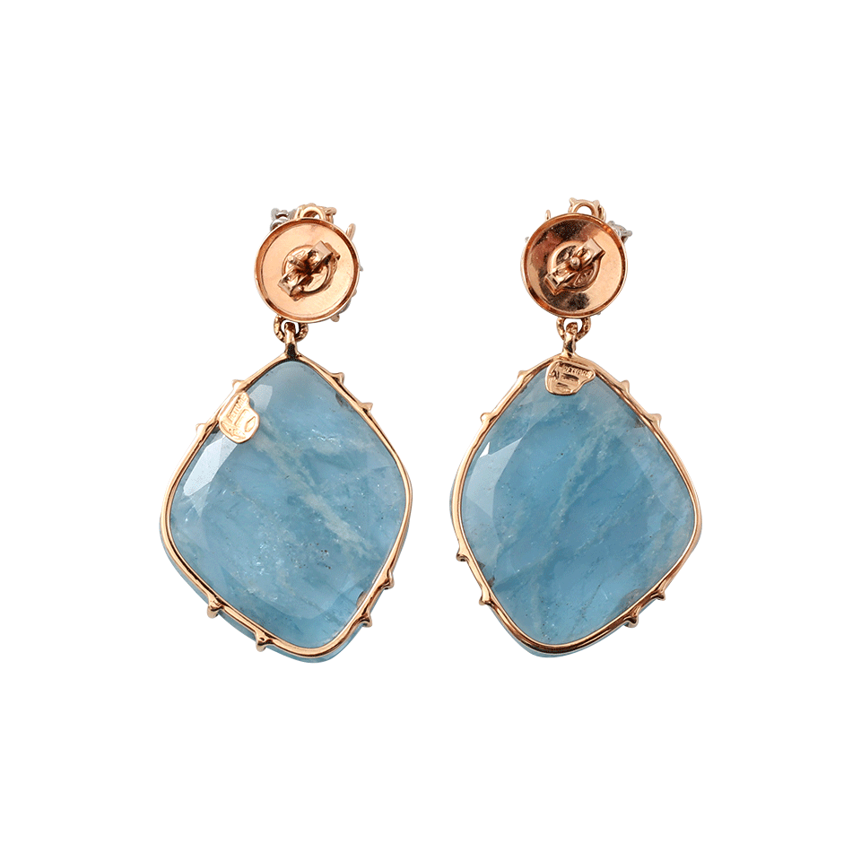 FEDERICA RETTORE-Aquamarine Slice Earrings-ROSE GOLD