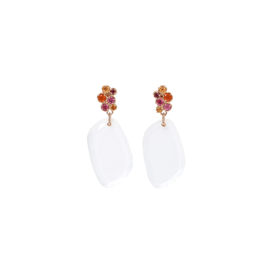 FEDERICA RETTORE-Bocciolo Milk Quartz Earrings-ROSE GOLD