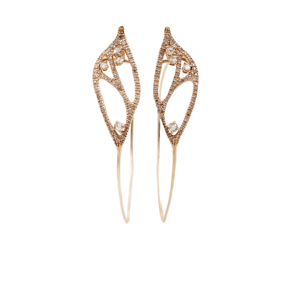 FEDERICA RETTORE-Cognac Diamond Hoop Earrings-ROSE GOLD