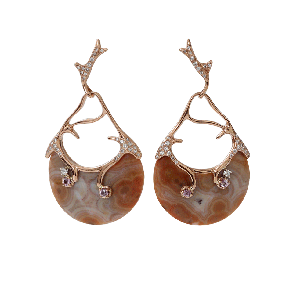 FEDERICA RETTORE-Gea Drop Earrings-ROSE GOLD