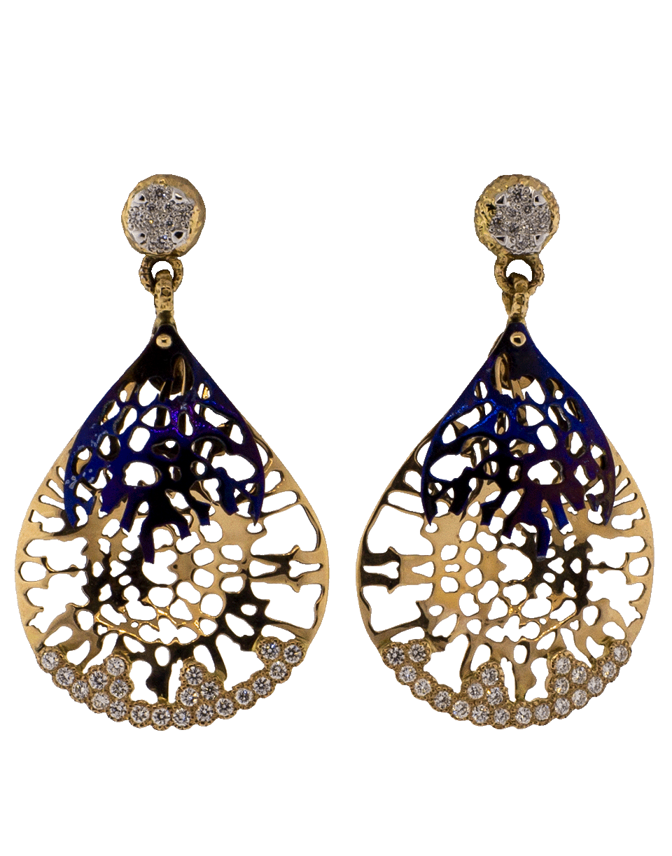 FEDERICA RETTORE-Gorgonia Diamond And Titanium Earrings-ROSE GOLD