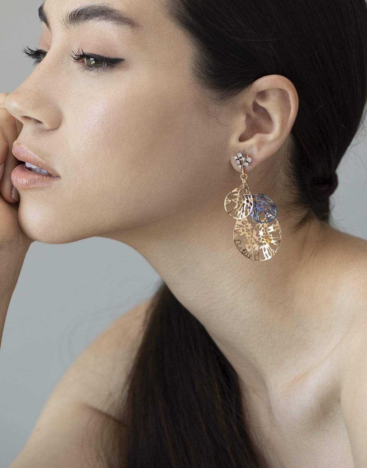 FEDERICA RETTORE-Gorgonia Diamond Earrings-ROSE GOLD
