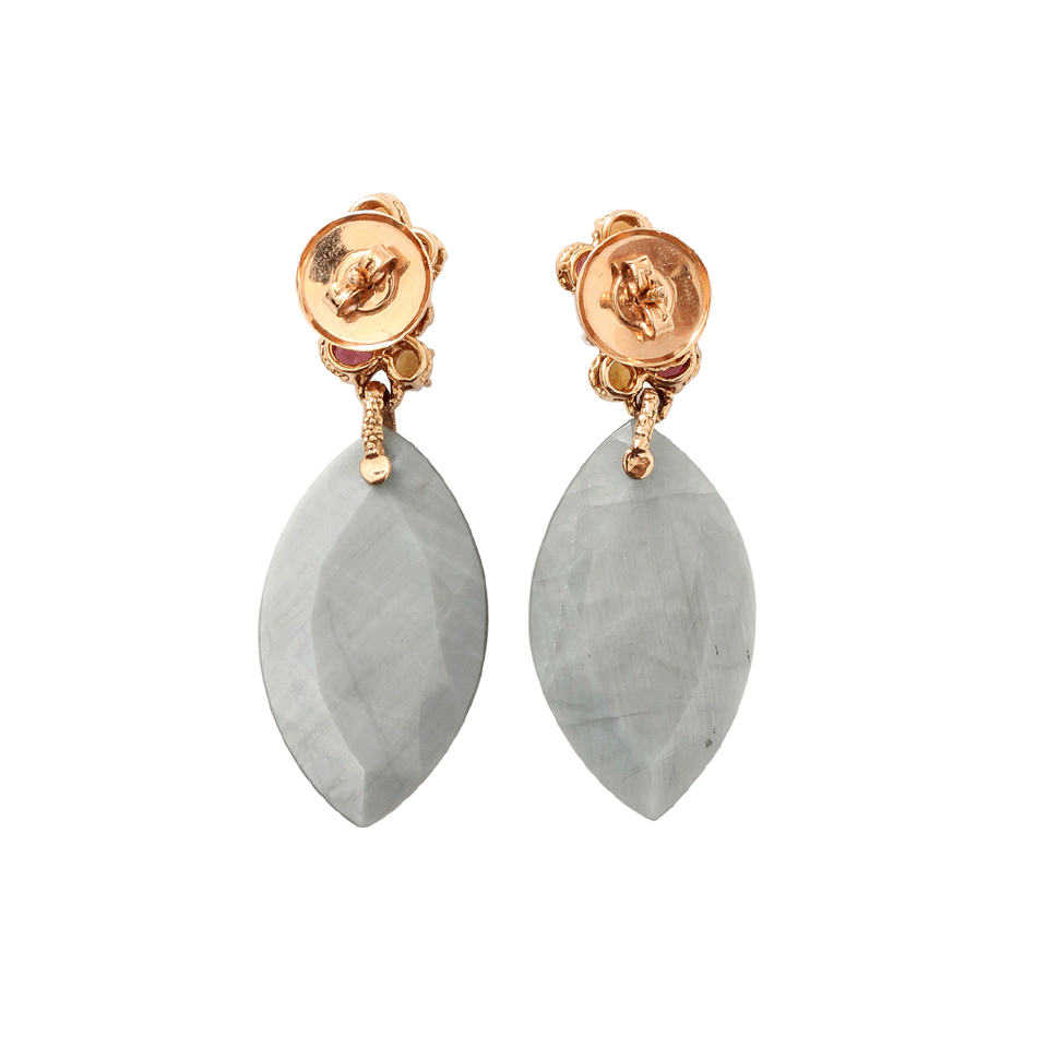 FEDERICA RETTORE-Moon Quartz Drop Earrings-ROSE GOLD