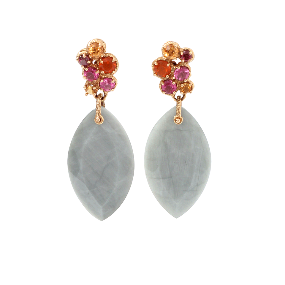 FEDERICA RETTORE-Moon Quartz Drop Earrings-ROSE GOLD