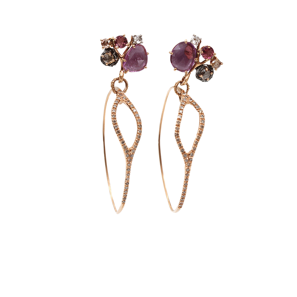 FEDERICA RETTORE-Multi-Color Sapphire Mobile Earrings-ROSE GOLD