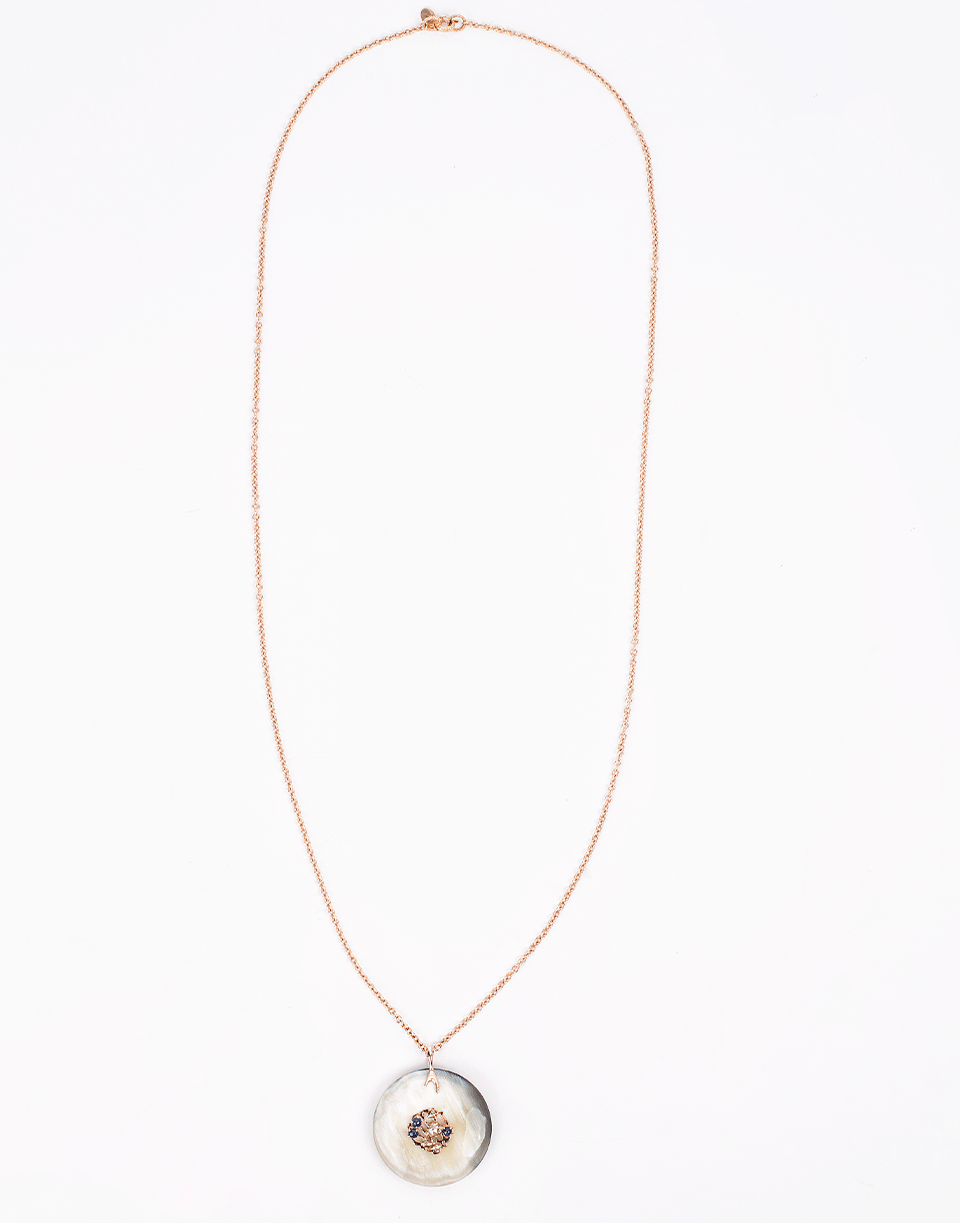 FEDERICA RETTORE-Blonde Zebu Horn Pendant Necklace-ROSE GOLD