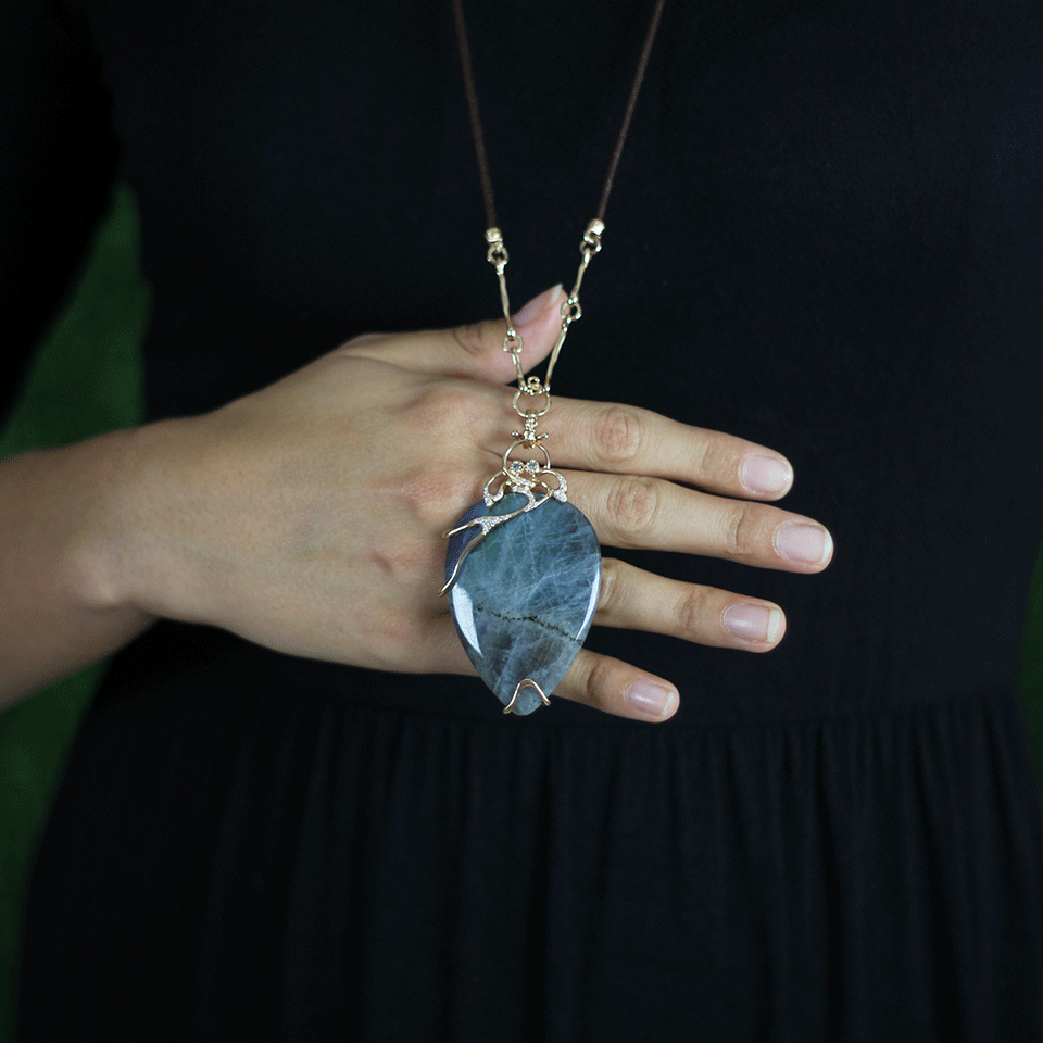 FEDERICA RETTORE-Giglio Labradorite Necklace-ROSE GOLD
