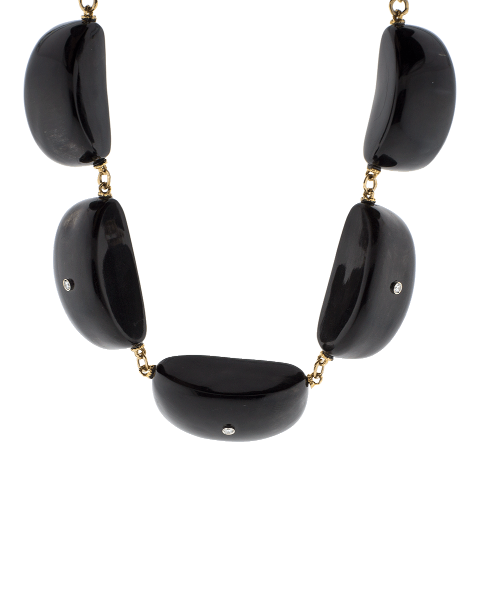 FEDERICA RETTORE-Melange Black Zebu Horn Necklace-ROSE GOLD