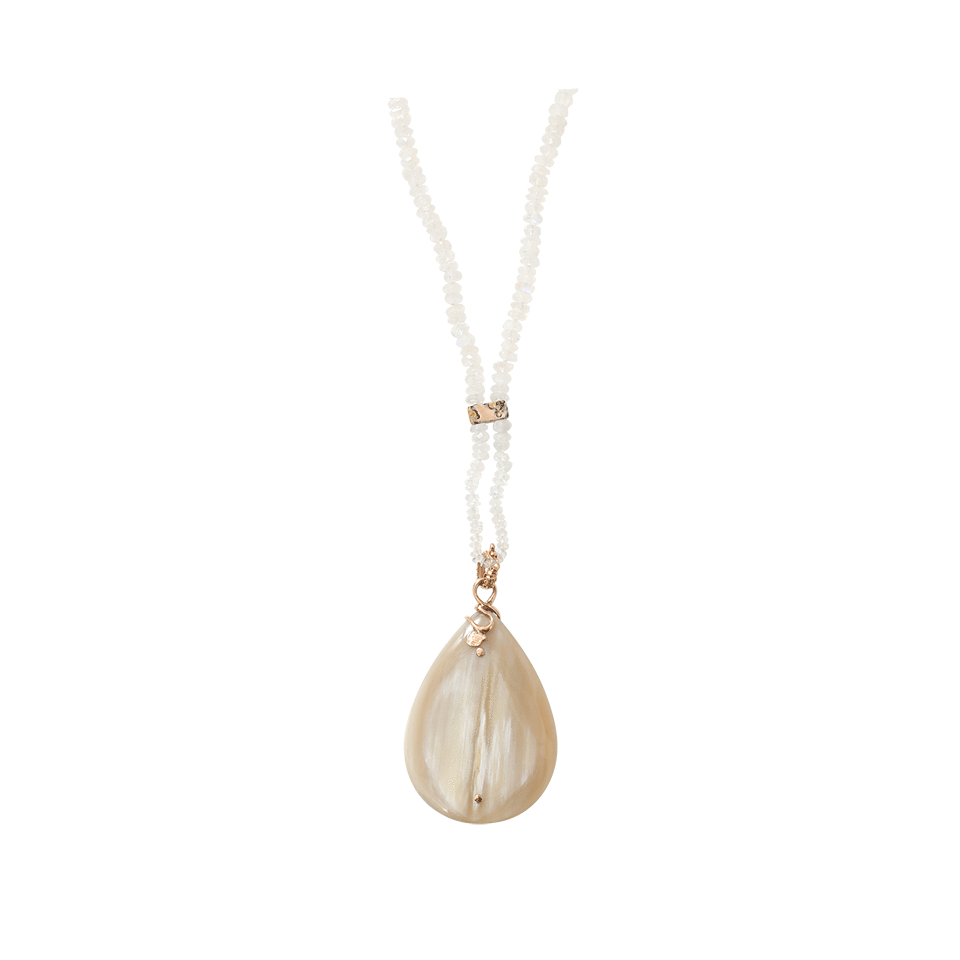 FEDERICA RETTORE-Melange Blonde Zebu Horn Necklace-ROSE GOLD