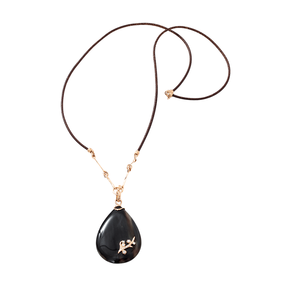 FEDERICA RETTORE-Melange Zebu Horn Necklace-ROSE GOLD