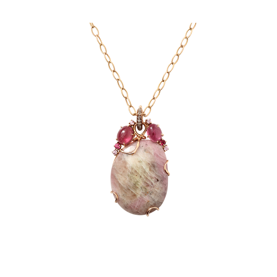 FEDERICA RETTORE-Pesco Pink Sapphire Necklace-ROSE GOLD