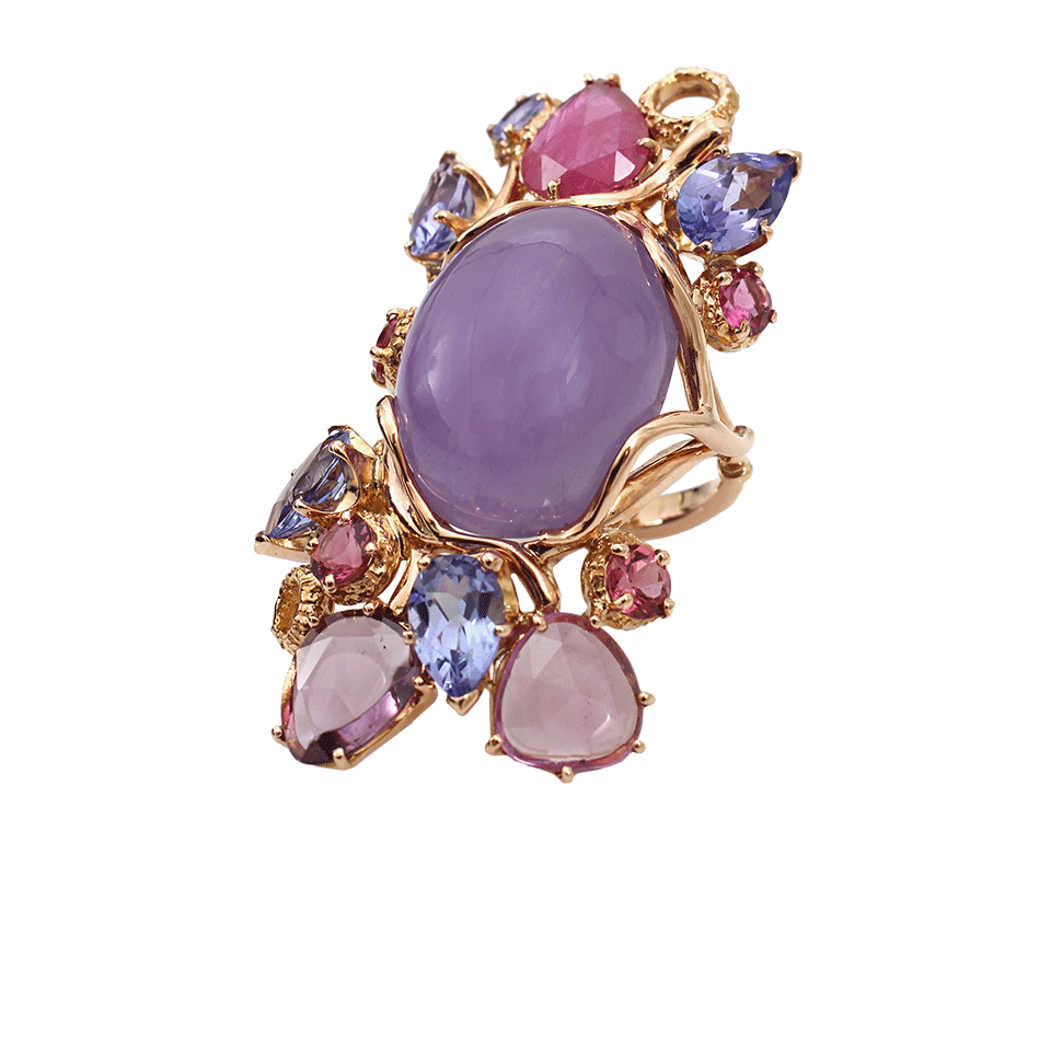 FEDERICA RETTORE-One of a Kind Lavender Chalcedony Cabochon Ring-ROSE GOLD