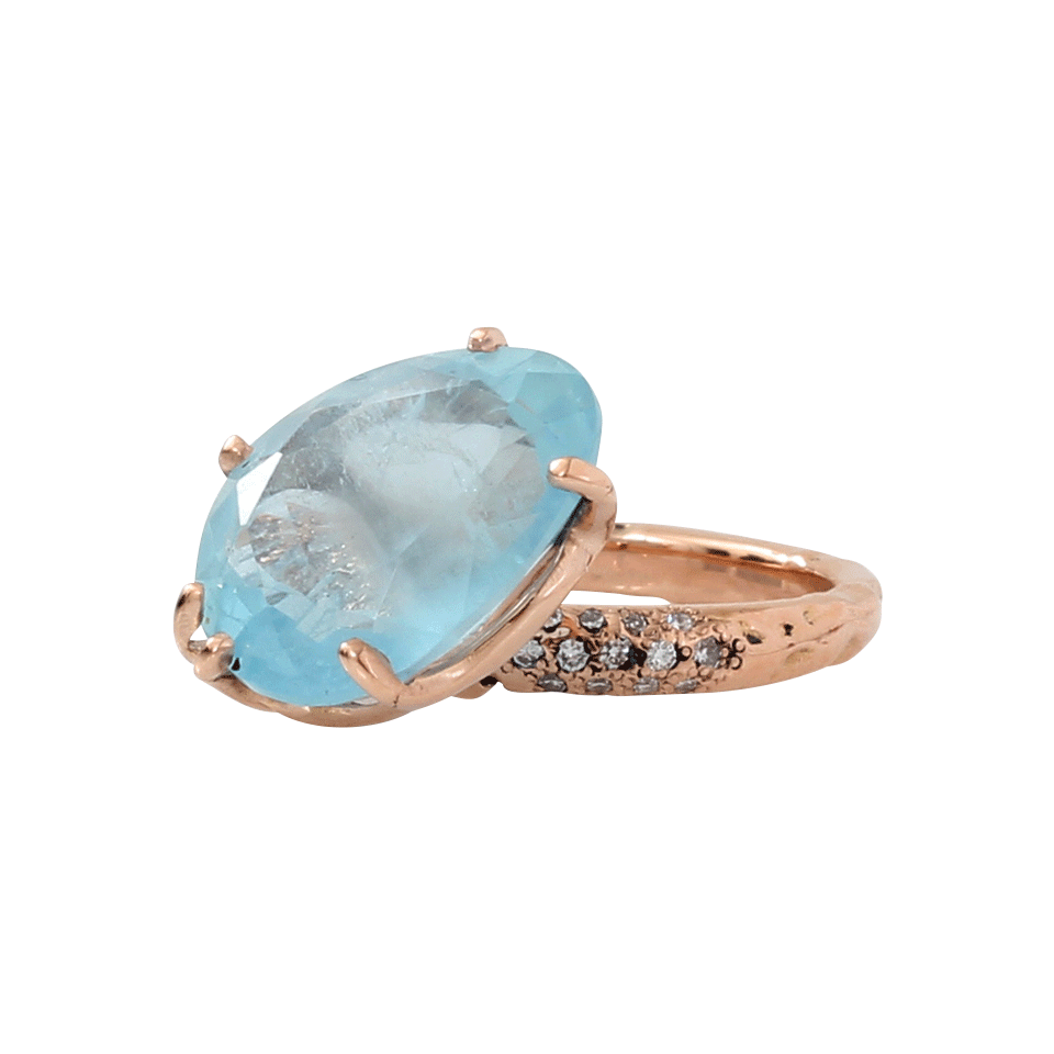 FEDERICA RETTORE-Campanellino Aquamarine Ring-ROSE GOLD