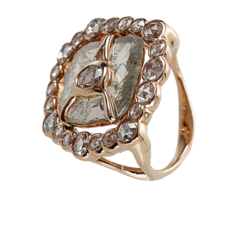 FEDERICA RETTORE-Flat Diamond Slice Ring-ROSE GOLD