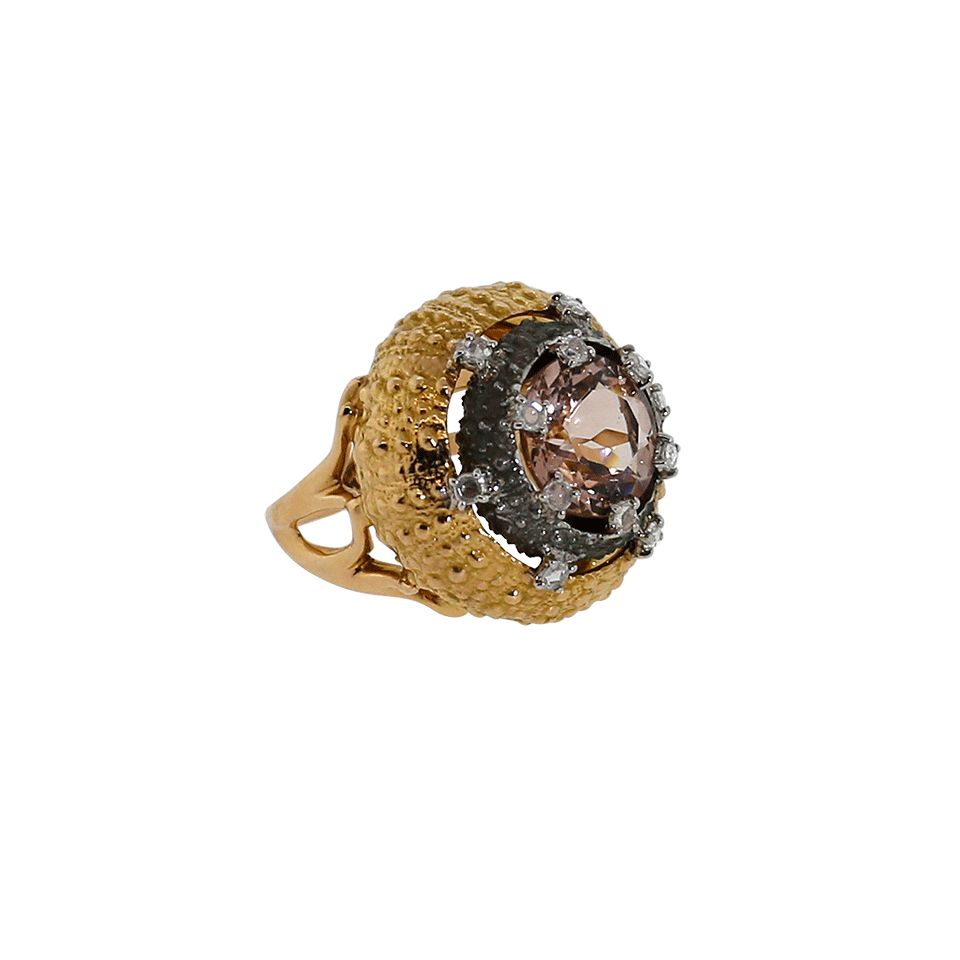 FEDERICA RETTORE-Pink Morganite And Diamond Ring-ROSE GOLD