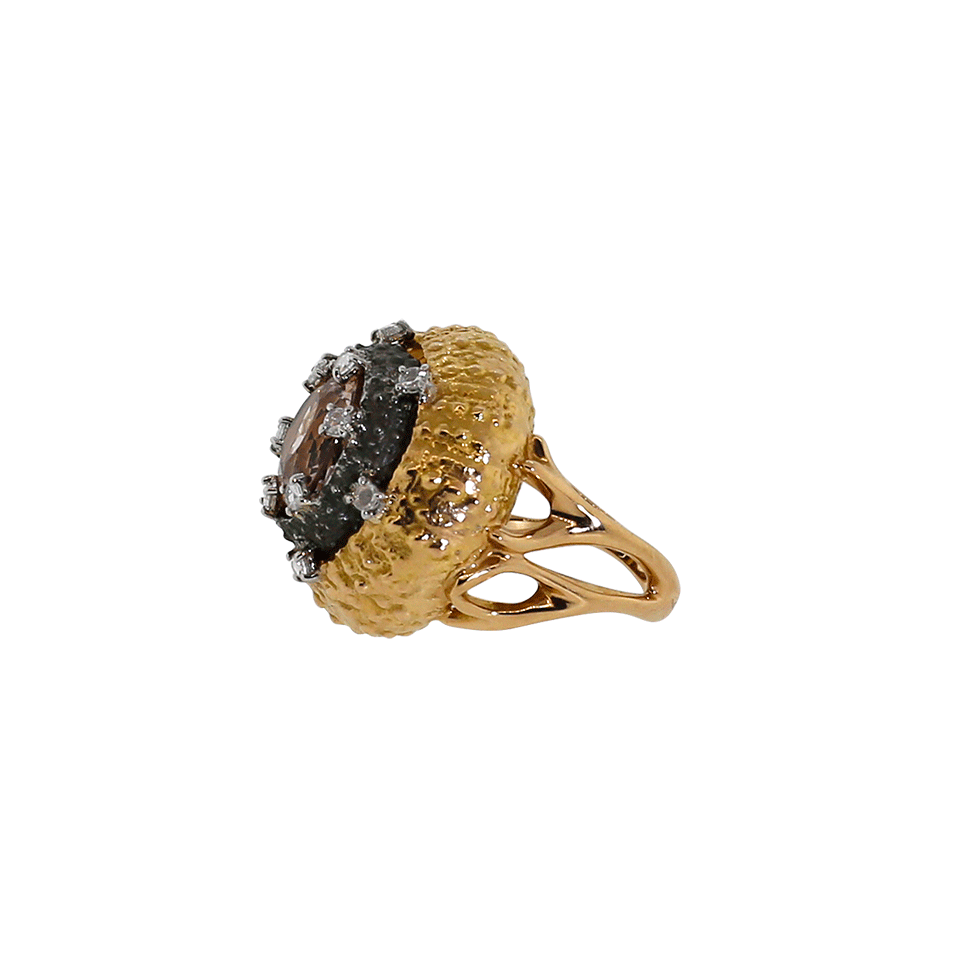 FEDERICA RETTORE-Pink Morganite And Diamond Ring-ROSE GOLD