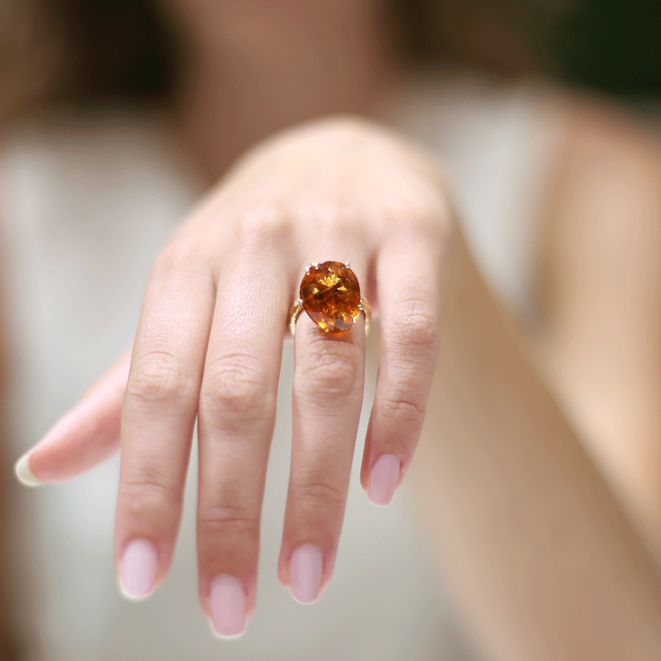 FEDERICA RETTORE-Campanellino Citrine Ring-ROSE GOLD