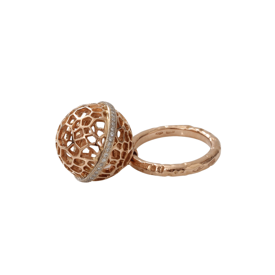 FEDERICA RETTORE-Tulle Diamond Ball Ring-ROSE GOLD