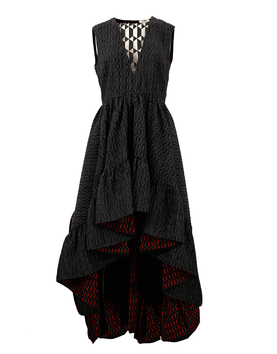 FENDI-High Low Plunging Gown-