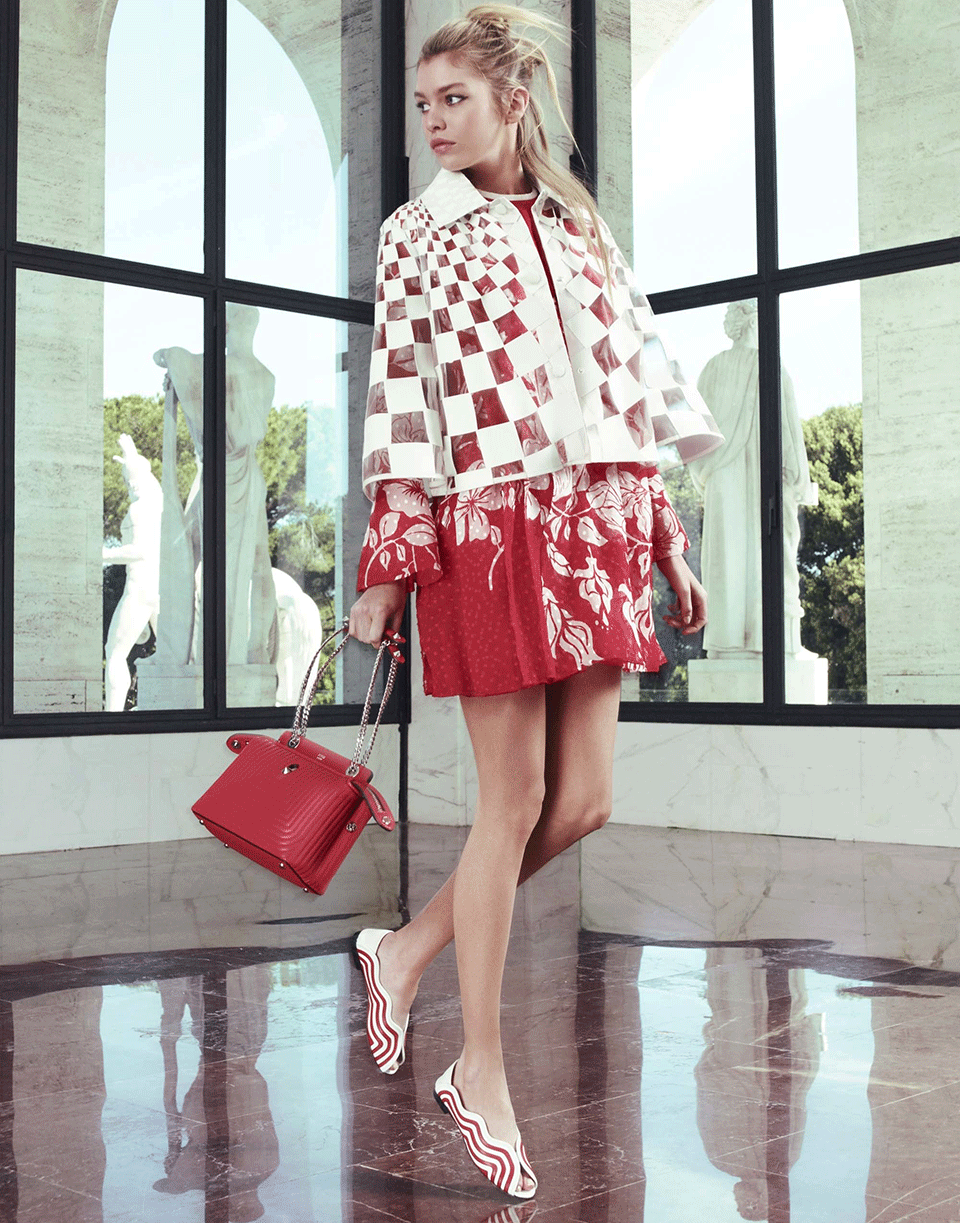 FENDI-Mod Blooming Voile Dress-POPPYWHT