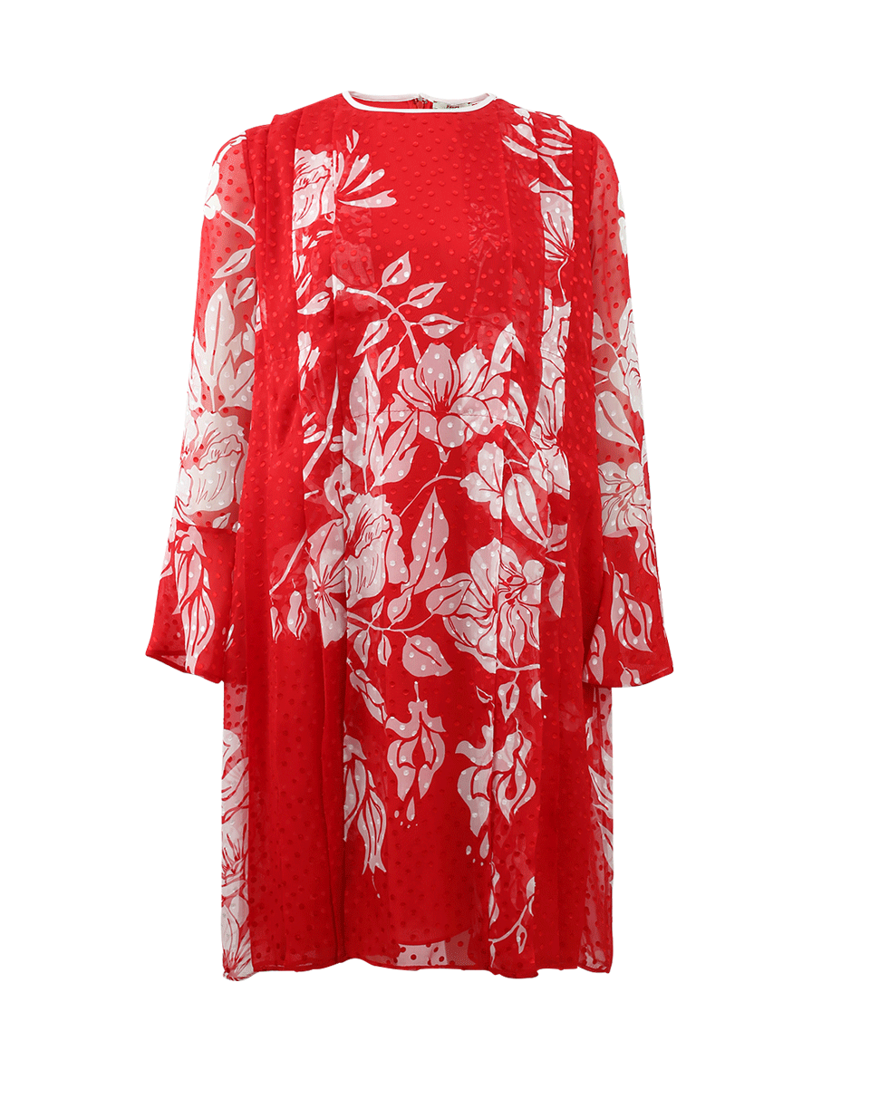 FENDI-Mod Blooming Voile Dress-POPPYWHT